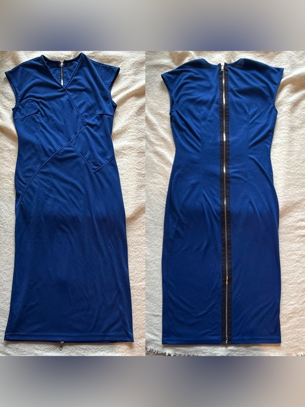 Women’s Royal Blue Sheath Dress with Back Zip